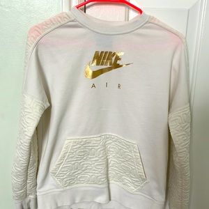 Nike Air white hoddie with gold label